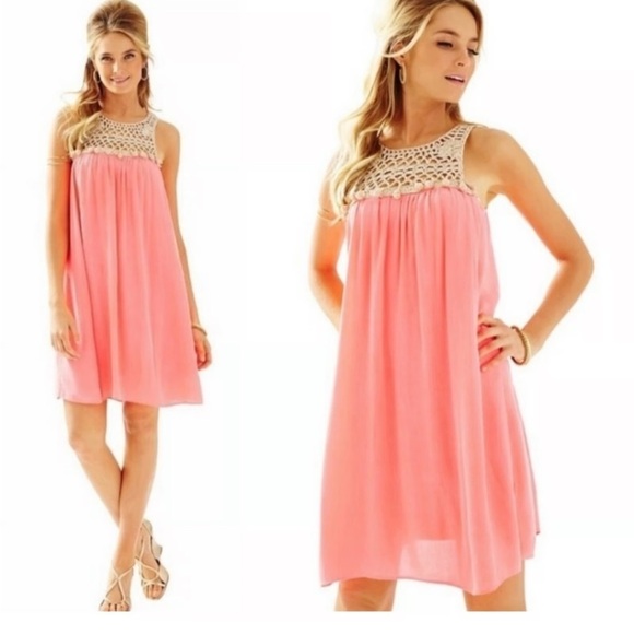 Lilly Pulitzer Rachelle Sleeveless Dress, specifically in the "Pink Sun Ray" - Picture 1 of 10